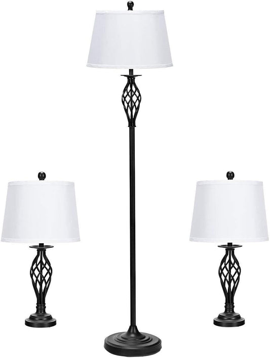 Lamp Set 3-Piece Floor Lamp and Table Lamps Set (Antique Bronze) -  BigGreenBear.com Lighting 139.99 USD Big Green Bear