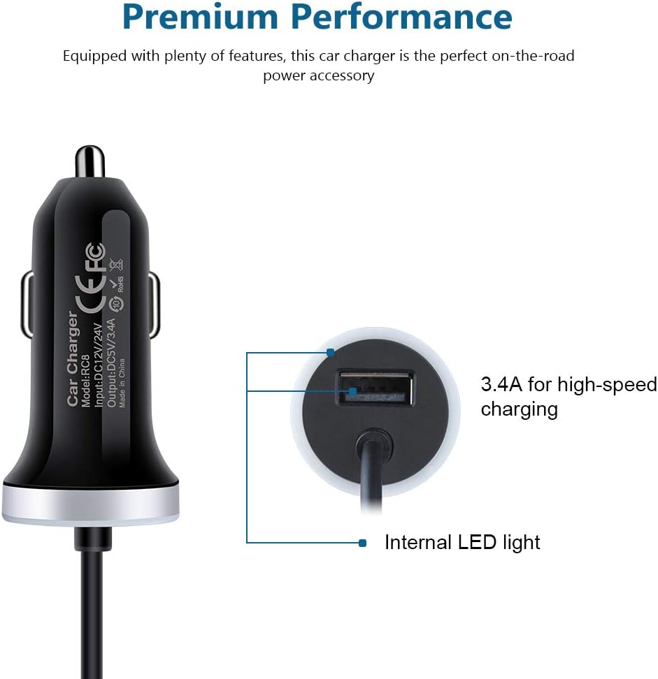 USB C Car Charger, 3.4A Fast Charging Car Adapter+3ft Type C Cable -  BigGreenBear.com cell phone 6.98