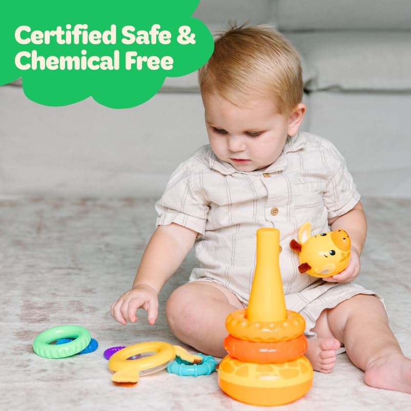 Stacking Toy, Includes 7 Unique Rings, Montessori Development