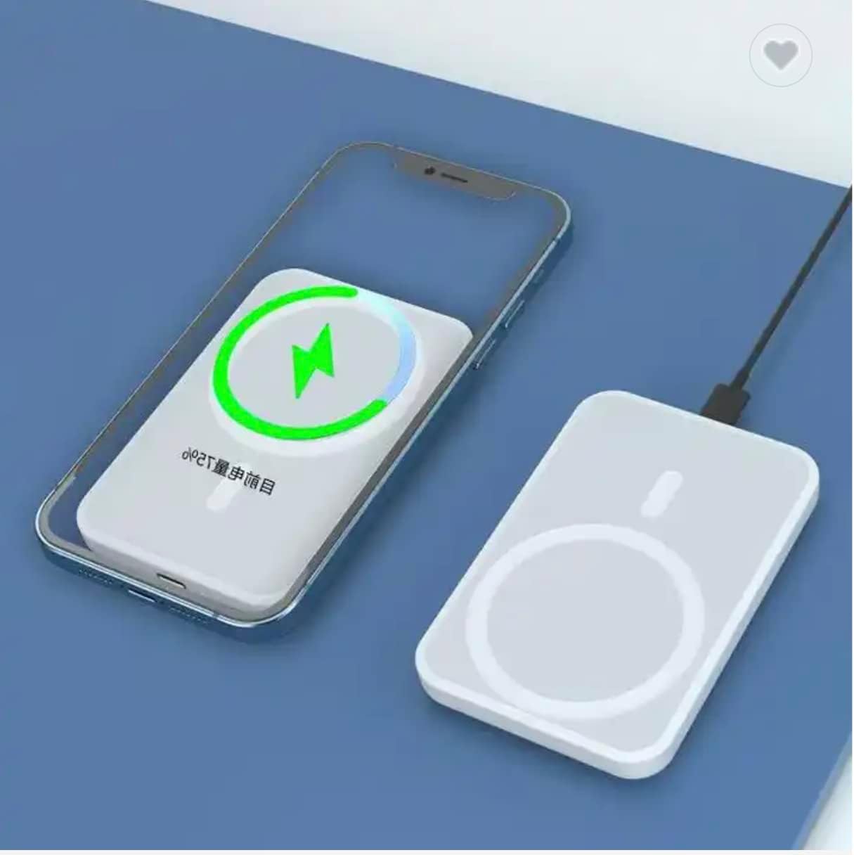 Magnetic Wireless Charging Portable Power Bank Compatible for iPhone (Includes Charging Adapter)