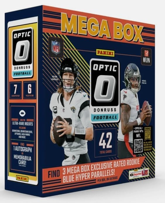 2024 Panini NFL Optic Donruss Football Trading Card Mega Box (Blue Hyper) (42 Cards) -  BigGreenBear.com Football card 122.00 USD Big Green Bear