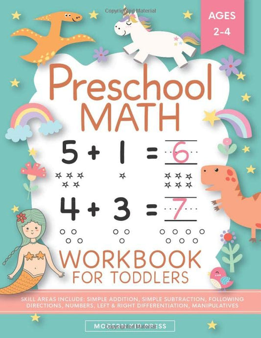 Preschool Math Workbook for Toddlers Ages 2-4 -  BigGreenBear.com Book 7.99 USD Big Green Bear