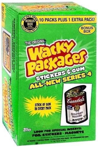 Topps Wacky Packages Stickers and Gum Series 4, Pack of 10 +1