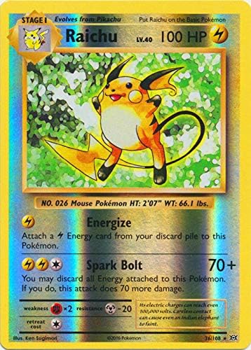 2016 Pokemon - Raichu (36/108) - XY Evolutions - Reverse Holo