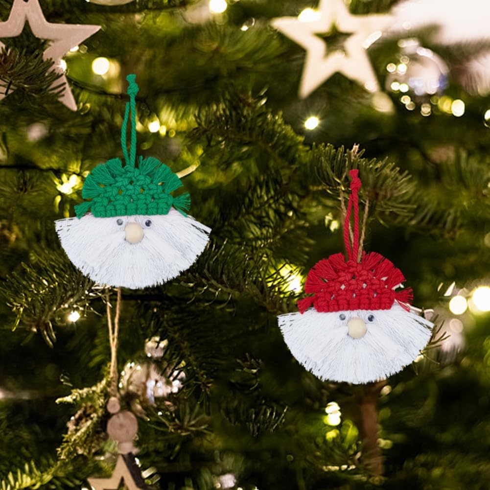 6 Set DIY Macrame Christmas Gnomes Macrame Santa Claus