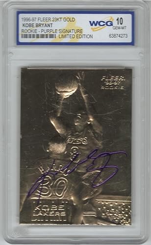 Kobe Bryant Rookie Card 23K Gold Auto Los Angeles Lakers Gem Mint 10 Grade