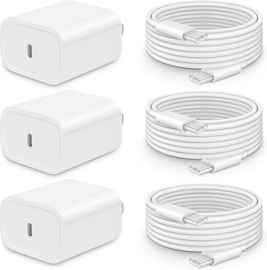 i Phone 16 15 Charger Fast Charging-20W USB C Power Brick with 6Ft (3 Pack) -  BigGreenBear.com cell phone 24.50 USD Big Green Bear