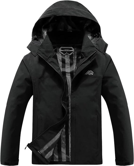 Men's Waterproof Rain Jacket | Lightweight Hiking Shell Biggreenbear.com Big Green Bear