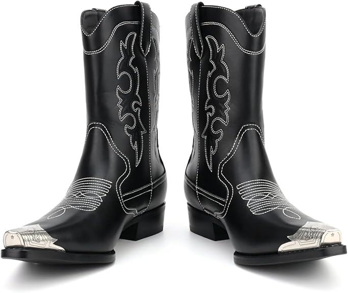 Cowboy Boots for Men Western Men's Boots with Classic Embroidered Slip Resistant Durable -  BigGreenBear.com cloth 59.99
