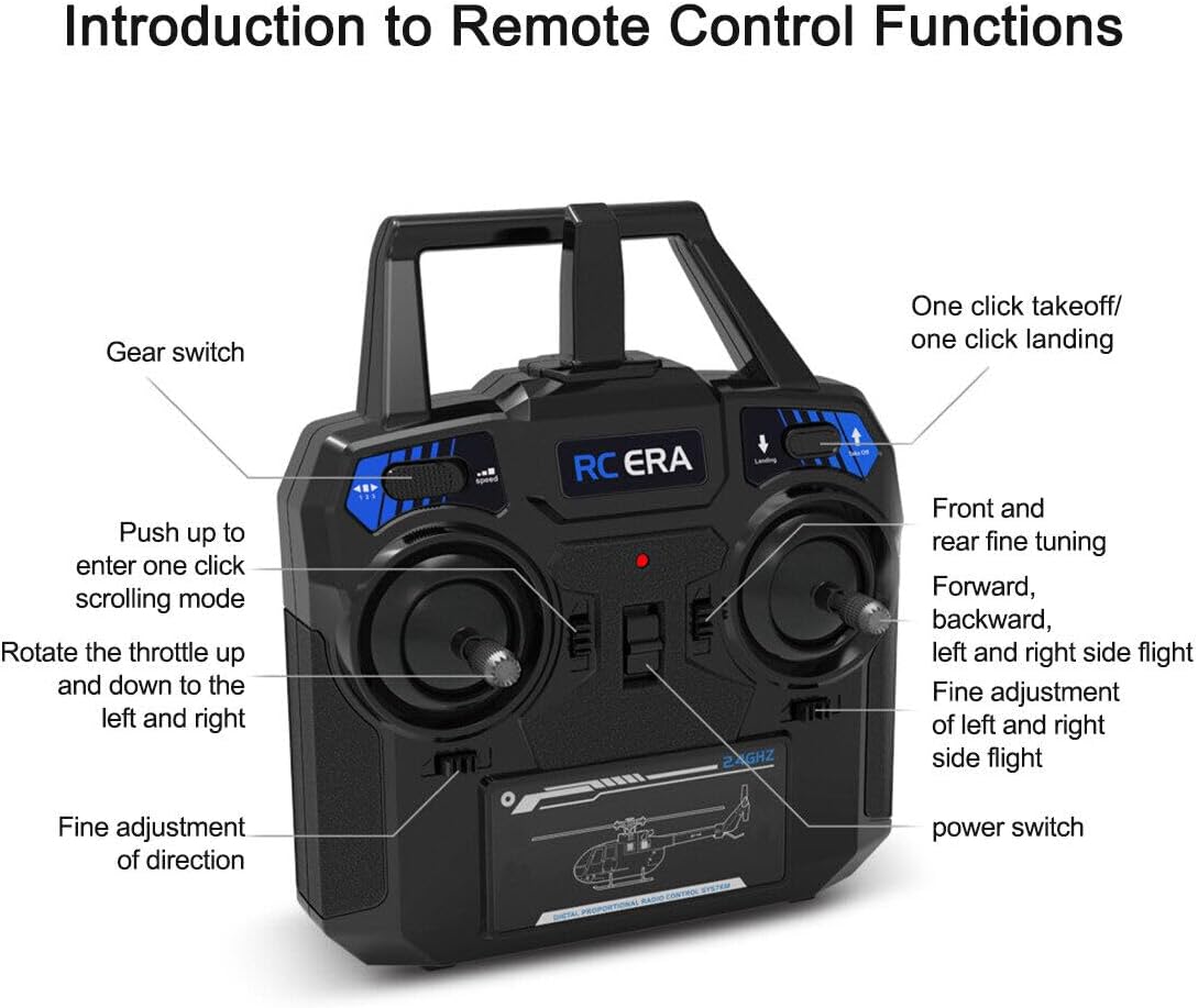 C186 BO105 RC Helicopter 2.4G RC 4CH Remote Control