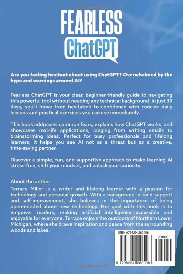 Fearless ChatGPT: A 30-Day Guide to Using AI with Confidence and Curiosity Paperback -  BigGreenBear.com Book 12.89 USD Big Green Bear