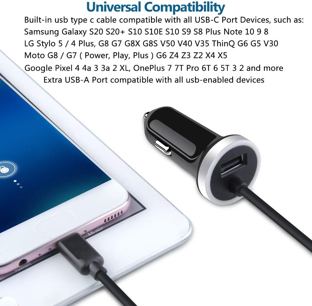 USB C Car Charger, 3.4A Fast Charging Car Adapter+3ft Type C Cable -  BigGreenBear.com cell phone 6.98