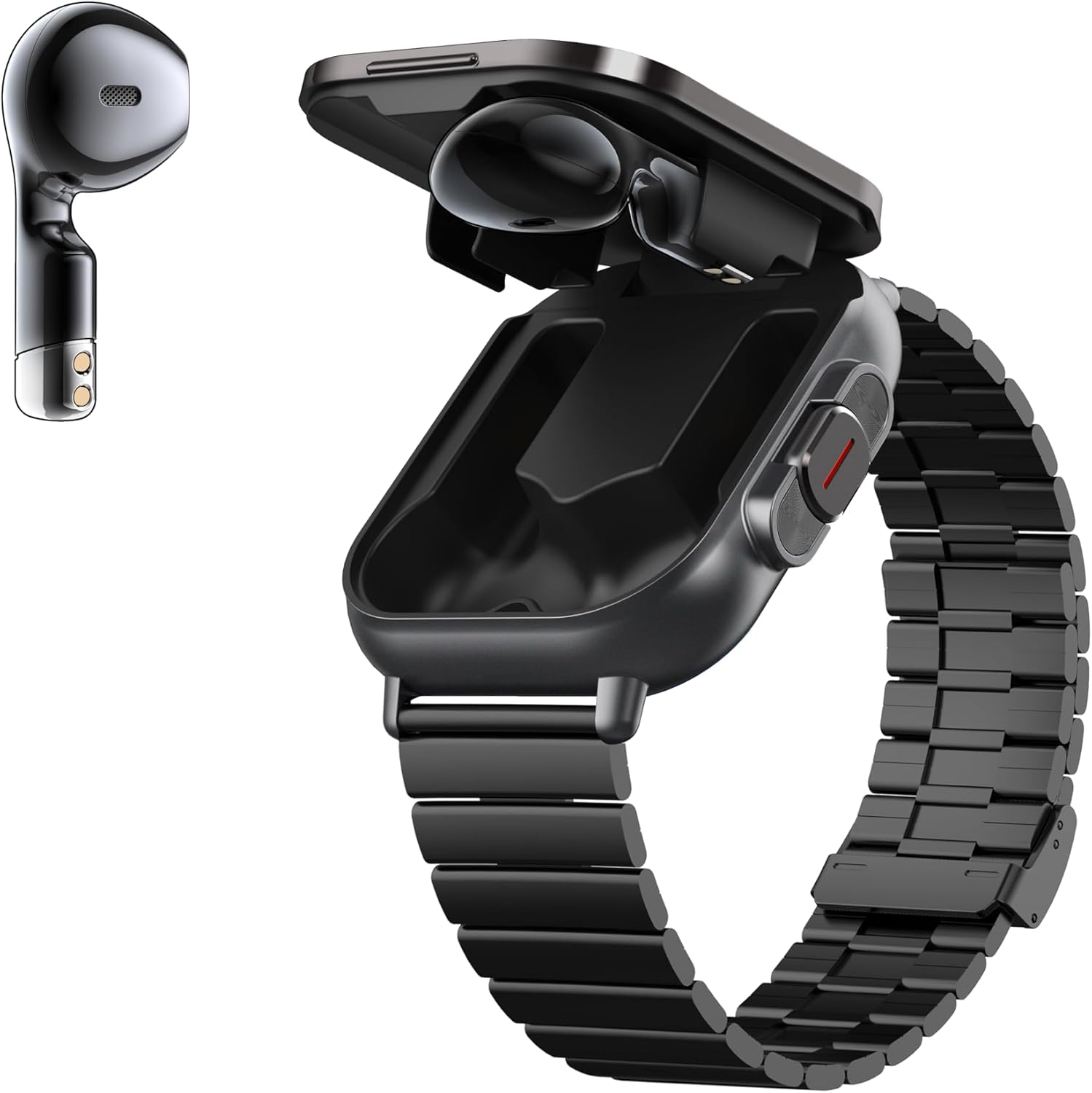 Smartwatch with Headphones, Wireless 2-in-1 Mobile Bracelet Compatible with Android and iOS D8 (Black Plating) -  BigGreenBear.com SMART WATCH 39.99