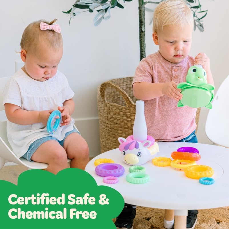 Baby Stacking Toy, Includes 7 Unique Rings, Montessori Development