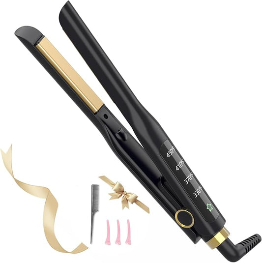 Flat Iron, 1/2 Inch Hair Straightener and Curler 2 in 1, Ceramic Ionic Floating Plates -  BigGreenBear.com Beauty Products 14.99 USD Big Green Bear