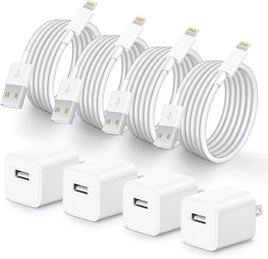 i Phone Lightning Charger, USB with Charging Cord 6 ft (4 Pack) -  BigGreenBear.com cell phone 27.44 USD Big Green Bear