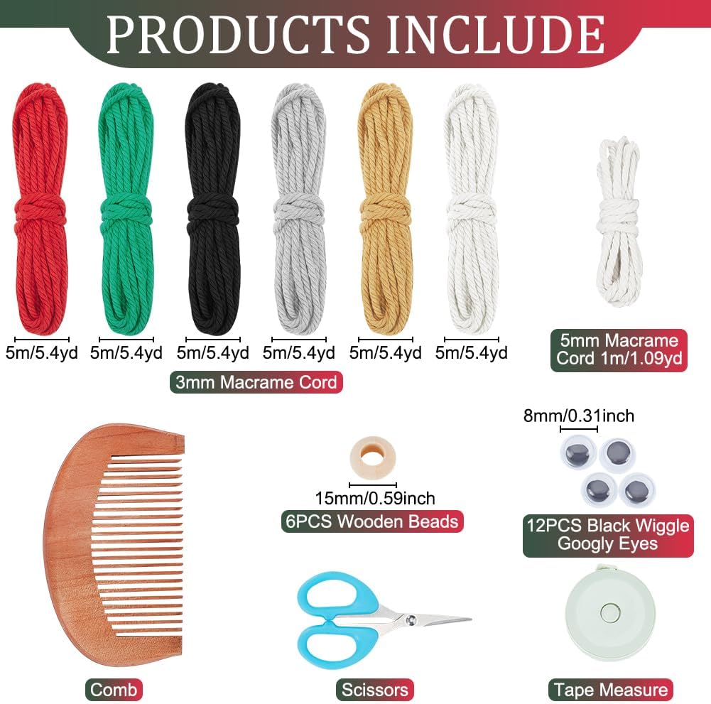 6 Set DIY Macrame Christmas Gnomes Macrame Santa Claus