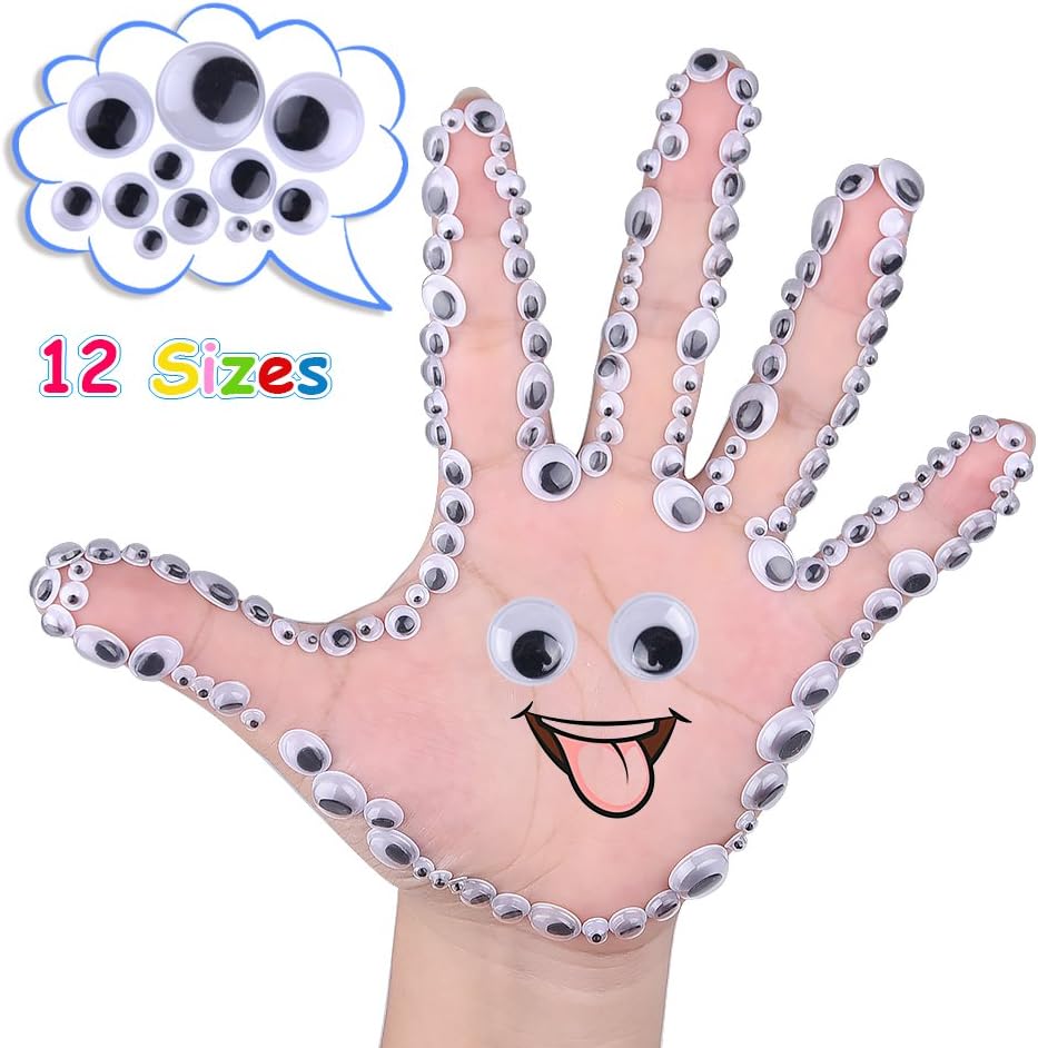 1220 Pieces Self Adhesive Wiggle Googly Eyes (Assorted Sizes)