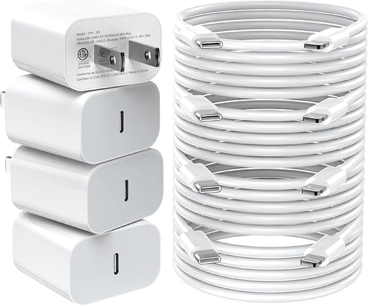 4 Pack with 6FT Fast Charging Cable for iPhone 14/14 Pro Max/13/13 Pro/12/12 Pro/11/11 Pro/XS, iPad -  BigGreenBear.com cell phone 28.03 USD Big Green Bear