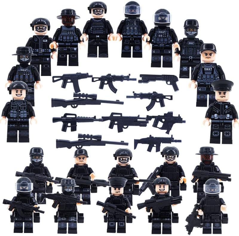 SWAT Military Police Building Block Set  (22 PCS) with Weapons and Accessories -  BigGreenBear.com Building Toys 45.00 USD Big Green Bear