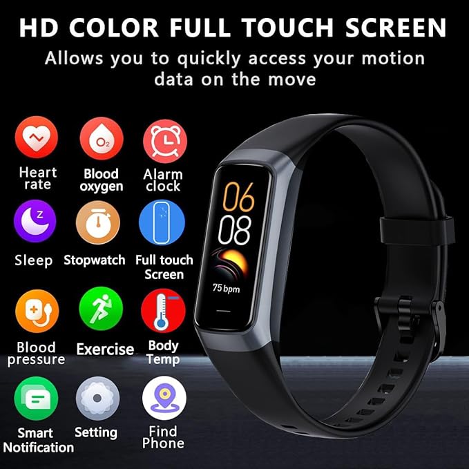 Waterproof Smart Watch,1.10'' Touch Screen, Step Counter Health Activity Tracker -  BigGreenBear.com cell phone 39.99 USD Big Green Bear