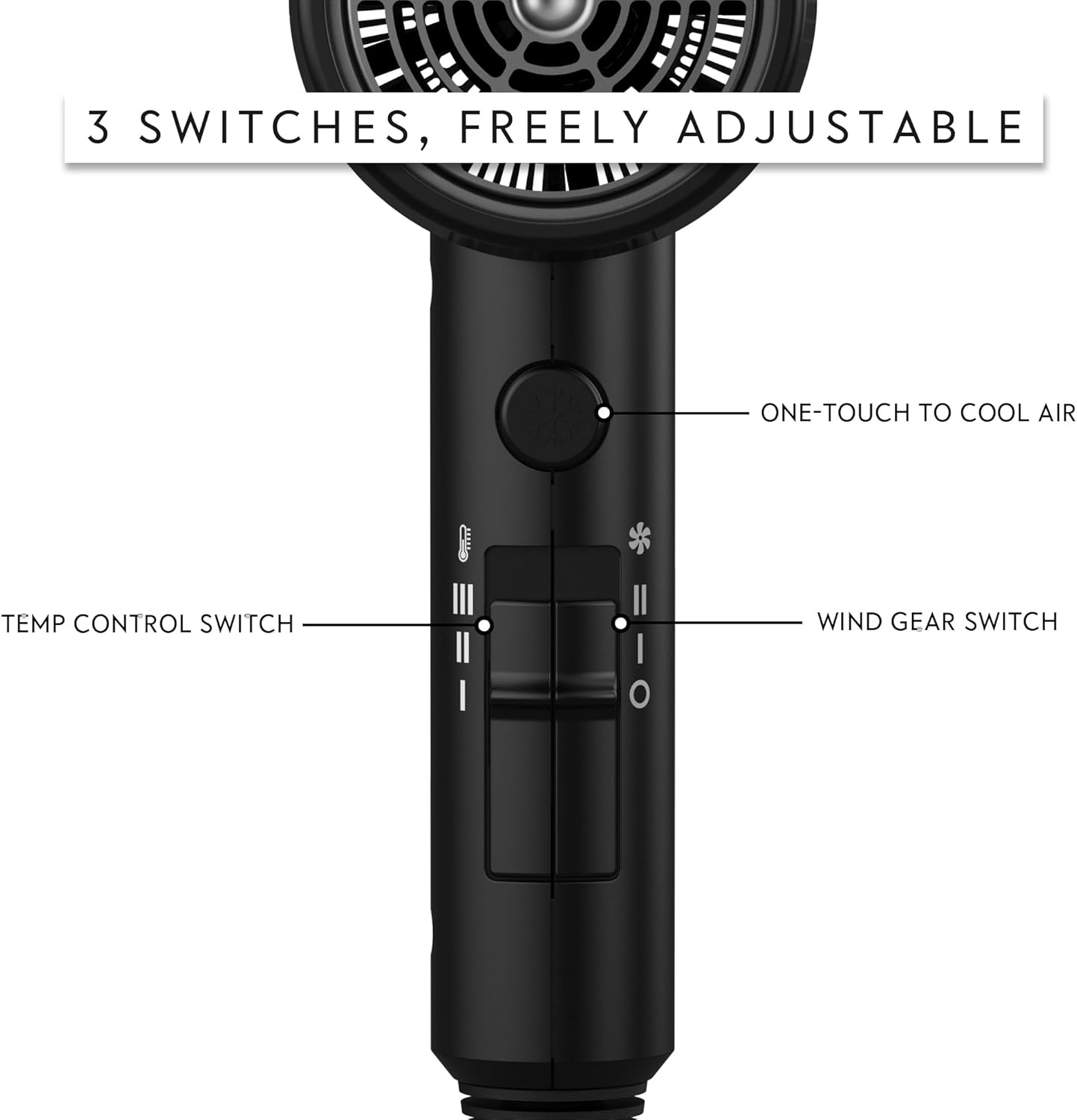 Hair Dryer with Diffuser, Blow Dryer for Women (Vader Black) -  BigGreenBear.com Beauty Products 24.33 USD Big Green Bear