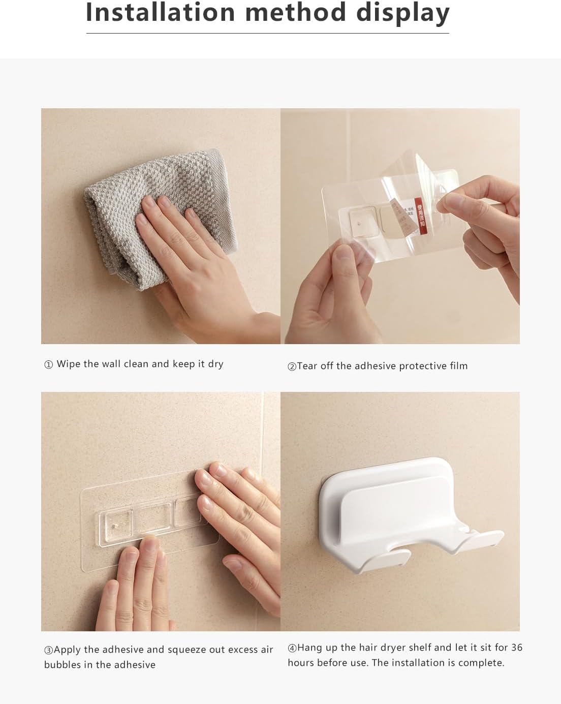 Universal Hair Dryer Holder, Blow Dryer Hanger Wall Mount -  BigGreenBear.com Beauty Products 11.39 USD Big Green Bear