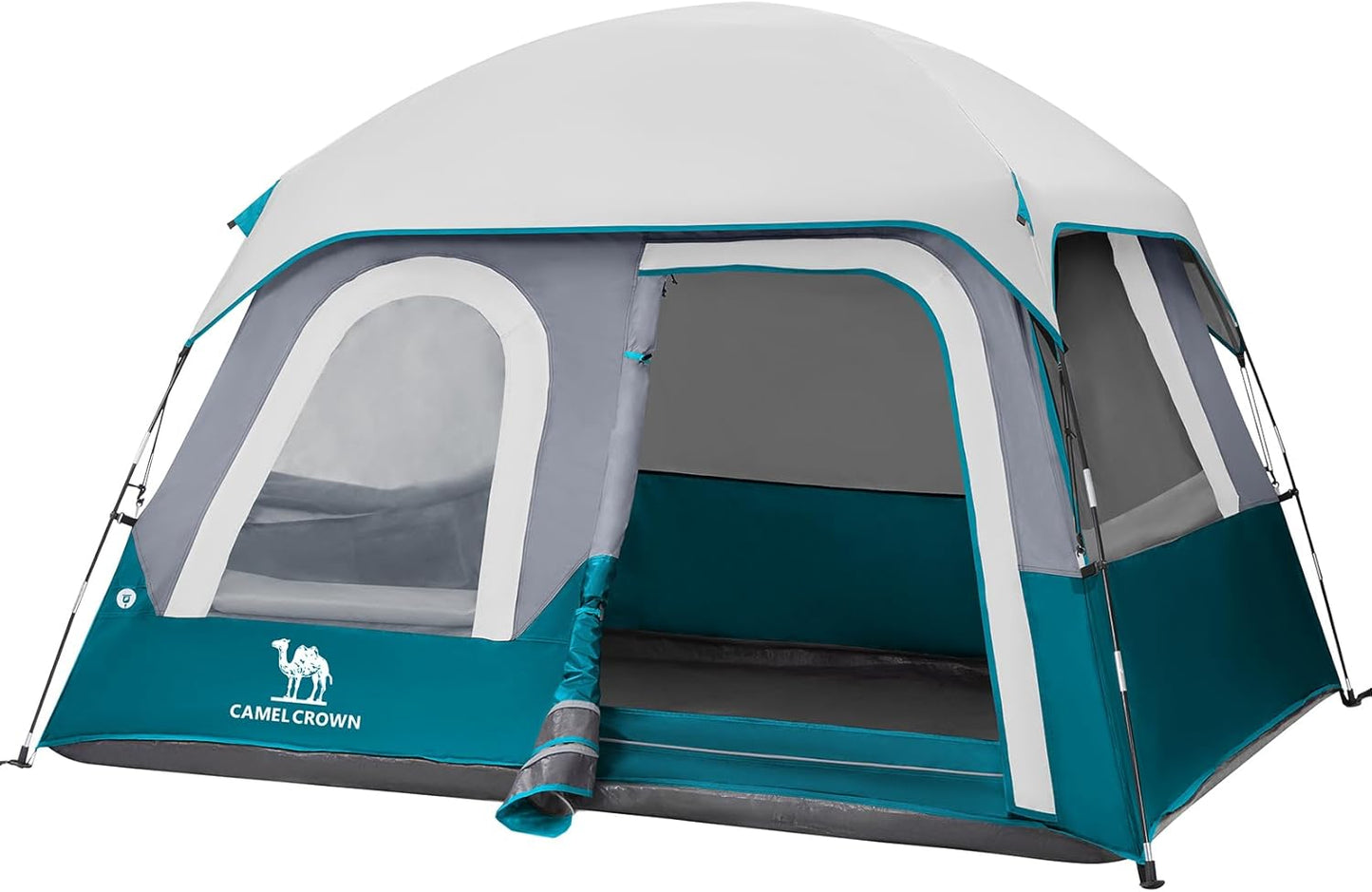 Steel Blue CAMEL CROWN 6-Person Waterproof Camping Tent with 2000mm PU coating for hiking and outdoor adventure.