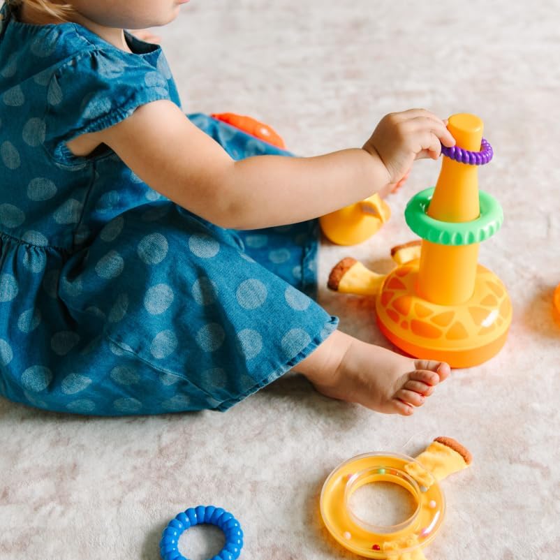 Stacking Toy, Includes 7 Unique Rings, Montessori Development