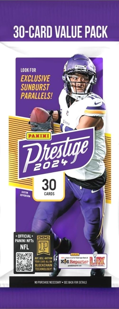 2024 Panini Football Prestige HUGE Factory Sealed Jumbo Fat Cello Pack (30) Cards -  BigGreenBear.com Football card 14.95 USD Big Green Bear