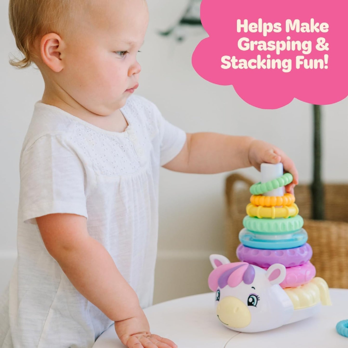 Baby Stacking Toy | Includes 7 Unique Rings | Montessori Development