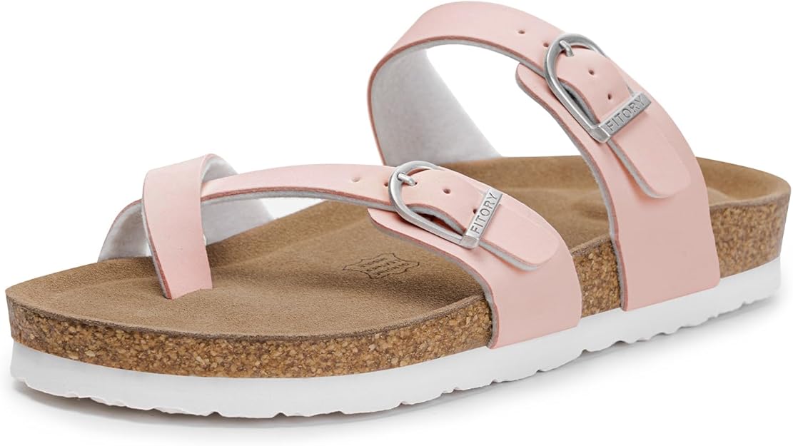 Women's Slide Sandals with Soft Cork Footbed -  BigGreenBear.com clothing 29.95 USD Big Green Bear