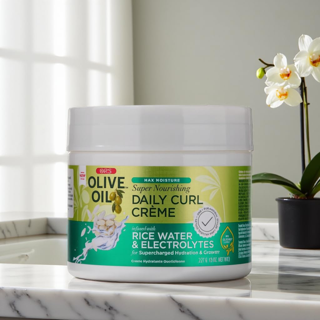 Olive Oil Max Moisture Super Nourishing Daily Curl Crème infused with Rice Water & Electrolytes -  BigGreenBear.com Beauty Products 12.35 USD Big Green Bear