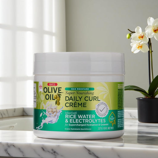 Olive Oil Max Moisture Super Nourishing Daily Curl Crème infused with Rice Water & Electrolytes -  BigGreenBear.com Beauty Products 12.35 USD Big Green Bear