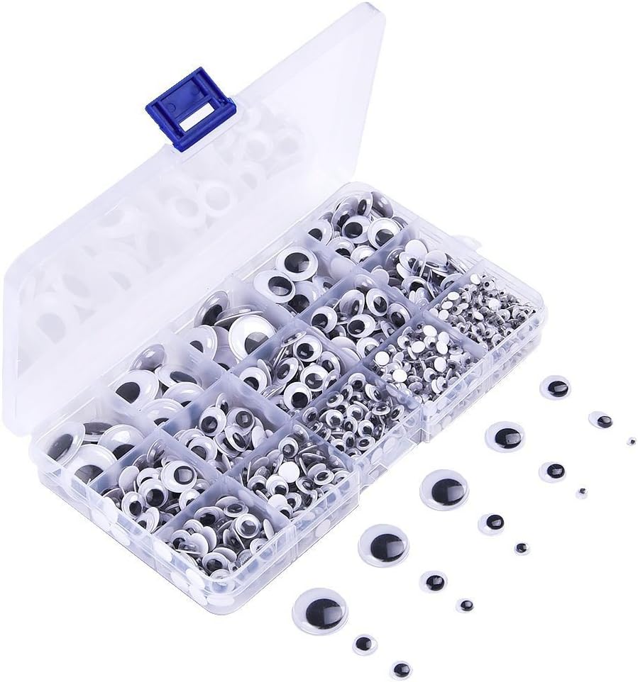 1220 Pieces Self Adhesive Wiggle Googly Eyes (Assorted Sizes)