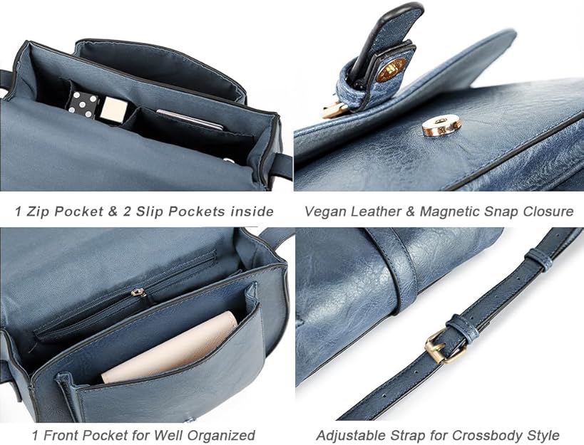 Crossbody Bags for Women, Small Saddle Purse-Blue -  BigGreenBear.com HANDBAGS 29.95 USD Big Green Bear