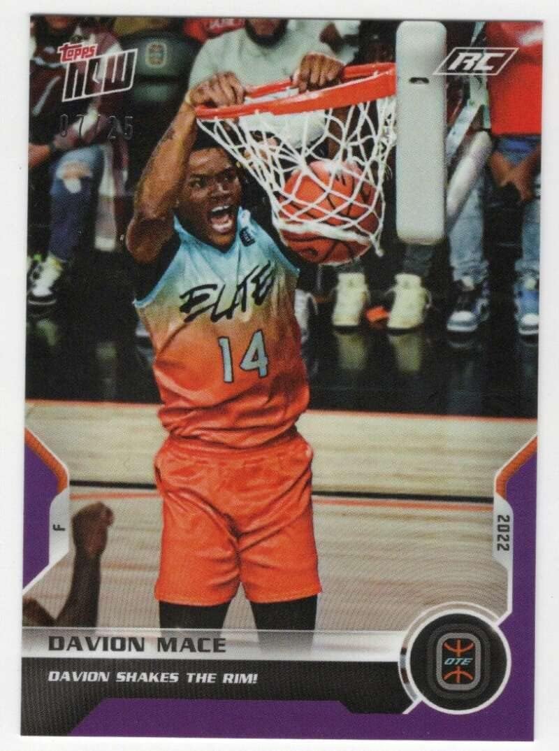 DAVION MACE RC 2022 Topps NOW ROOKIE /25#51 -  BigGreenBear.com trading cards 55.00 USD Big Green Bear