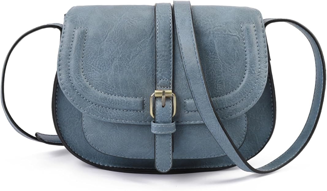 Crossbody Bags for Women, Small Saddle Purse-Blue -  BigGreenBear.com HANDBAGS 29.95 USD Big Green Bear