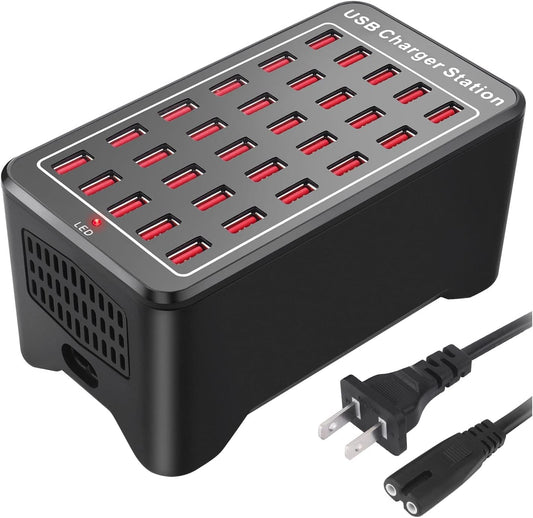 USB Charger, Cinlinso 30 Port 150W(30A) USB Charging Station Multi Port USB Hub Charger