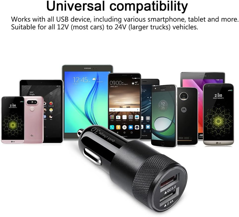 Fast Car Charger, Quick Charging 5.4A/30W Phone USB Adapter Rapid Plug 2 Port -  BigGreenBear.com cell phone 8.99 USD Big Green Bear