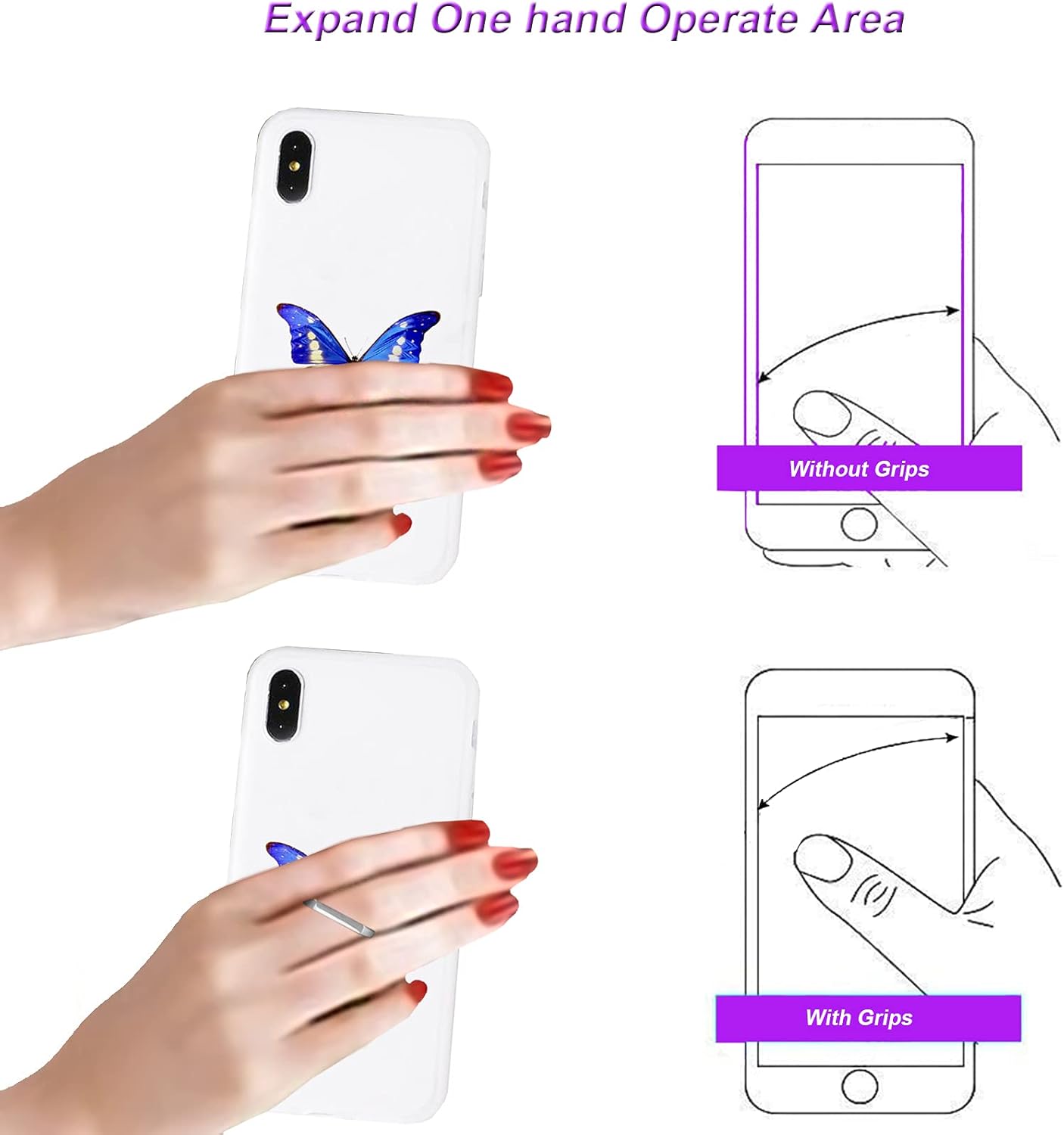 Transparent Clear Phone Ring Grips Holder Kickstand, Finger Ring Stand