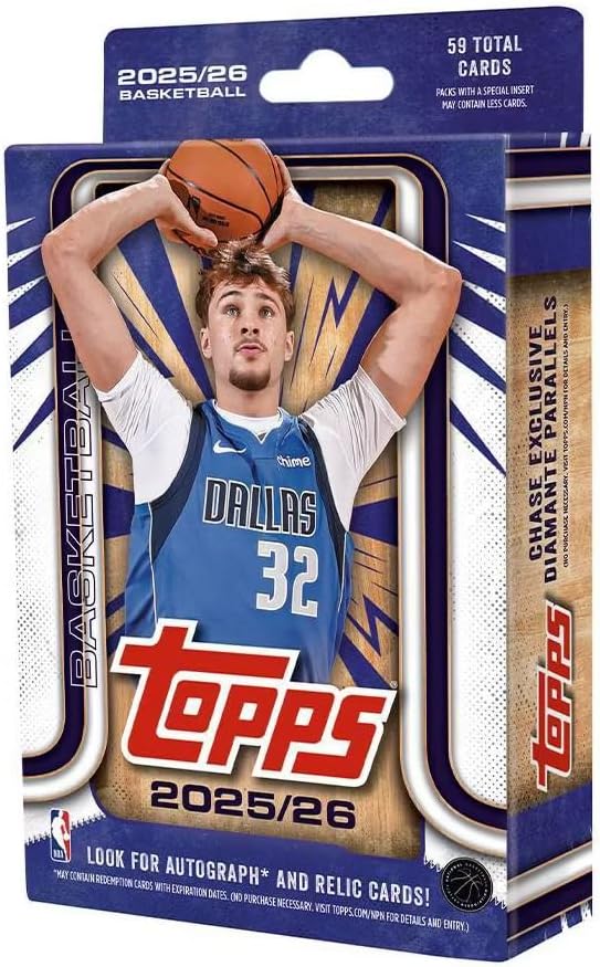 2025-2026 Topps NBA Basketball Trading Card Hanger Box 59 Total Cards -  BigGreenBear.com trading cards 24.99 USD Big Green Bear