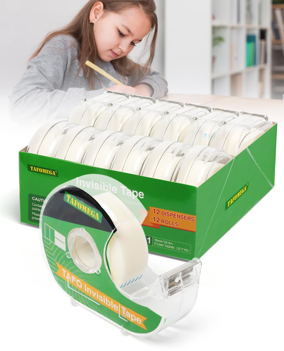 Invisible Clear Tape Bulk Rolls,12 Packs