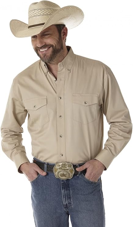 Wrangler Men's Painted Desert Basic Shirt-Tan -  BigGreenBear.com clothing 0.00 USD Big Green Bear