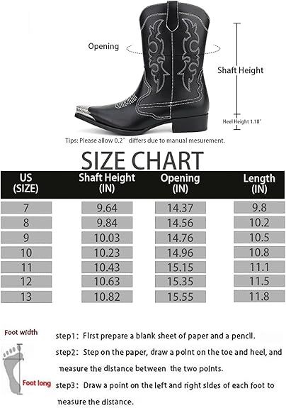 Cowboy Boots for Men Western Men's Boots with Classic Embroidered Slip Resistant Durable -  BigGreenBear.com cloth 59.99