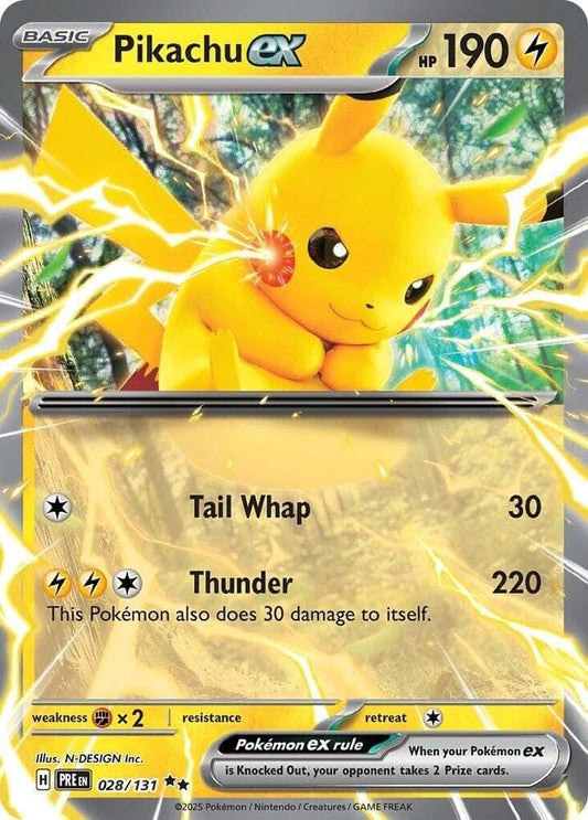 Pokemon - Pikachu ex 028/131 – Prismatic Evolutions – Double Rare – Foil - Single Card -  BigGreenBear.com Pokemon card 4.89 USD Big Green Bear
