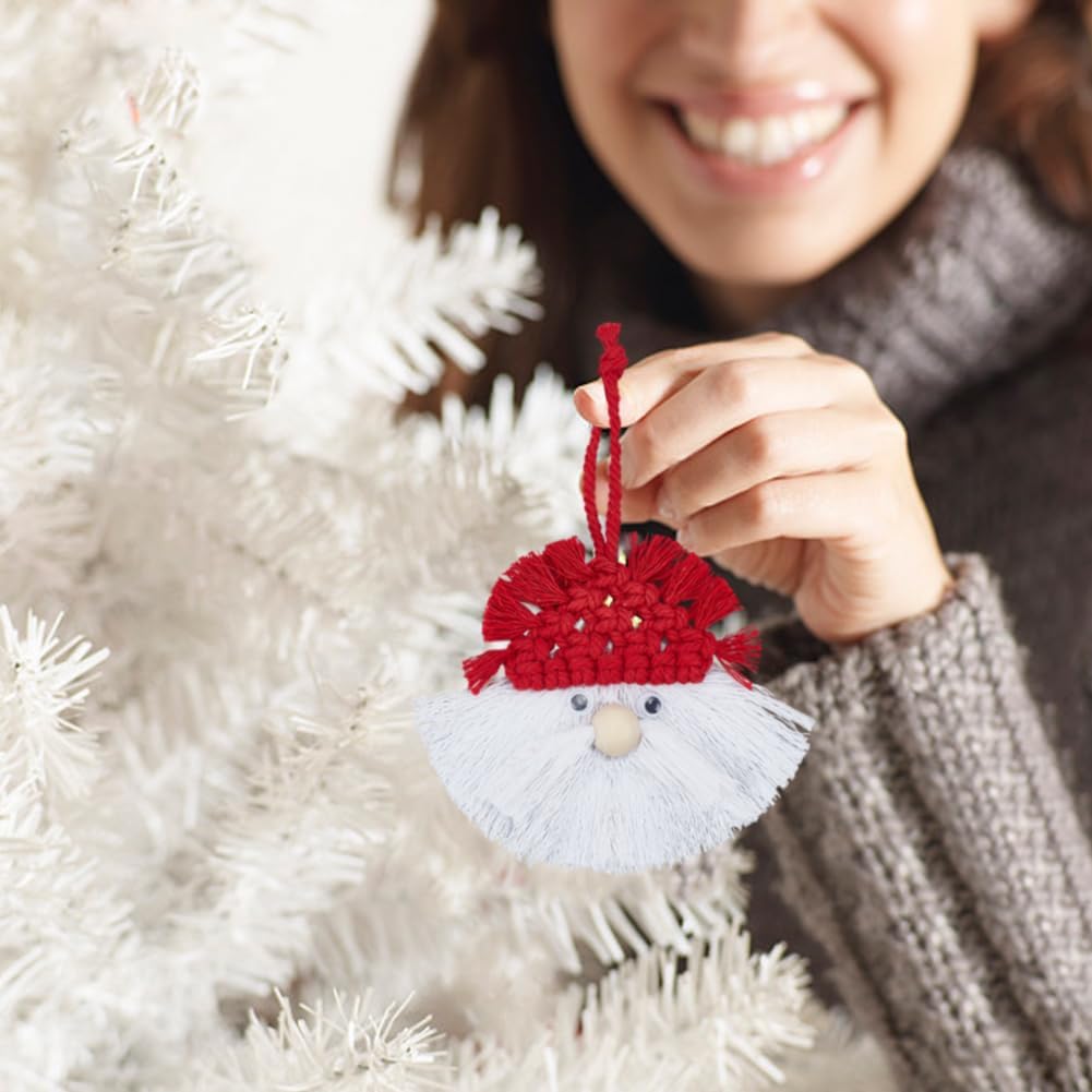 6 Set DIY Macrame Christmas Gnomes Macrame Santa Claus