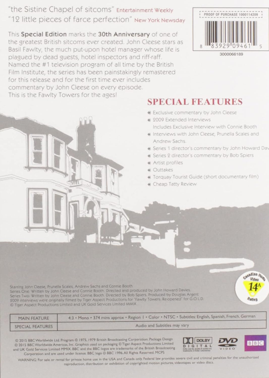 Fawlty Towers: the Complete Collection (Remastered) (DVD, 1975)Special Edition -  BigGreenBear.com tv shows 24.00 USD Big Green Bear