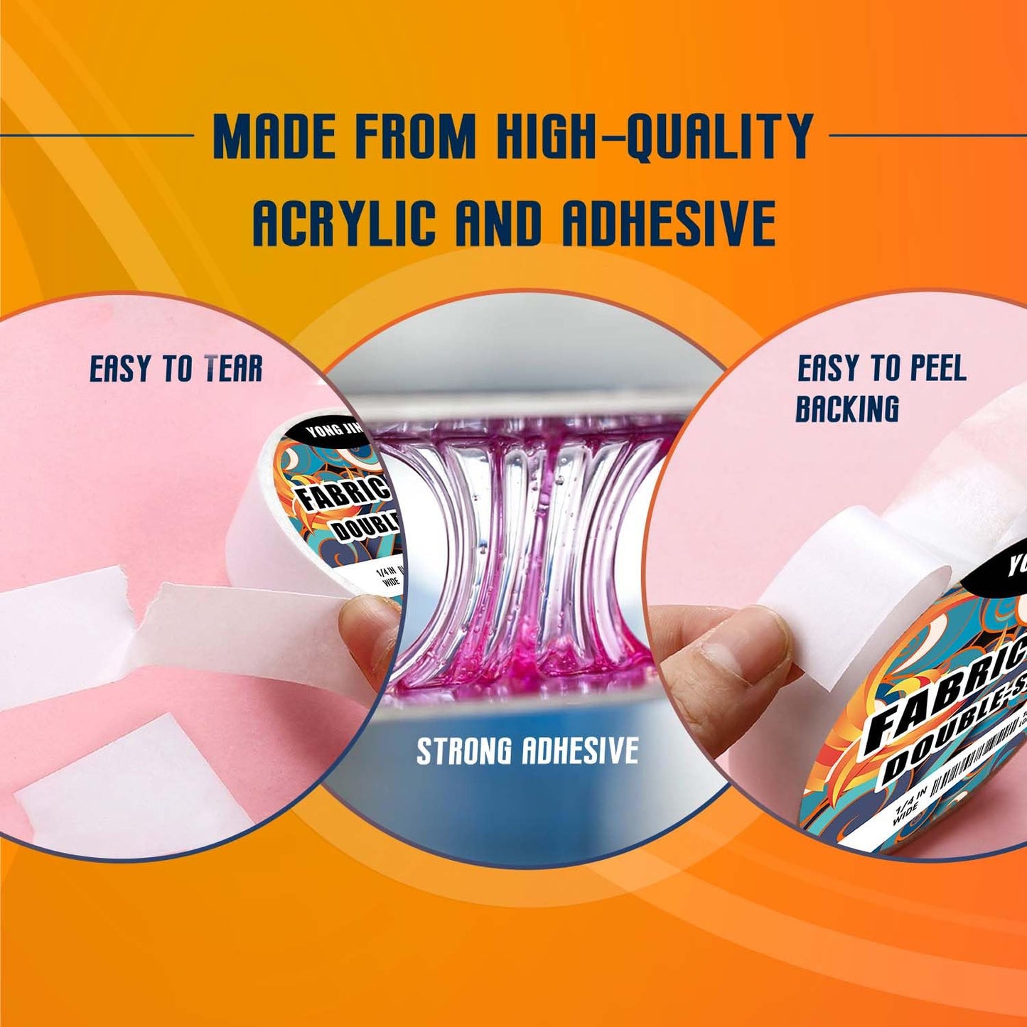 Double-Sided Fabric Tape (2 Rolls) - No Sewing or Ironing Required