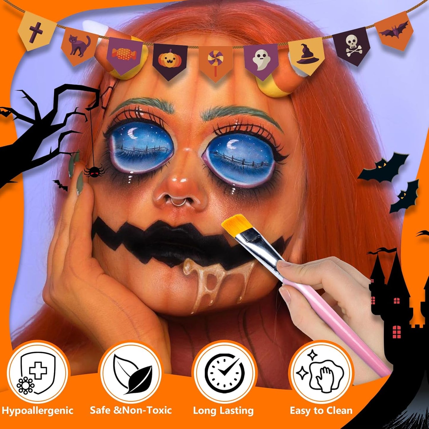 Face Body Paint Kit, 20 Colors Oil Based Painting Palette